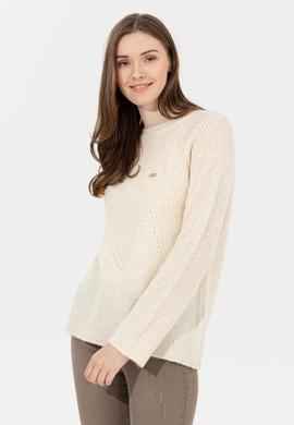 Kadın Krem Melanj Kazak - 50237627047