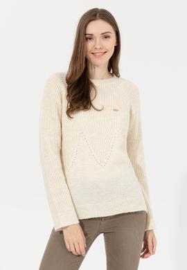 Kadın Krem Melanj Kazak - 50237627047