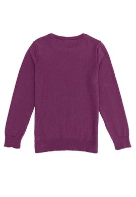 Kız Çocuk Menekşe Bisiklet Yaka Basic Kazak - 50252446017