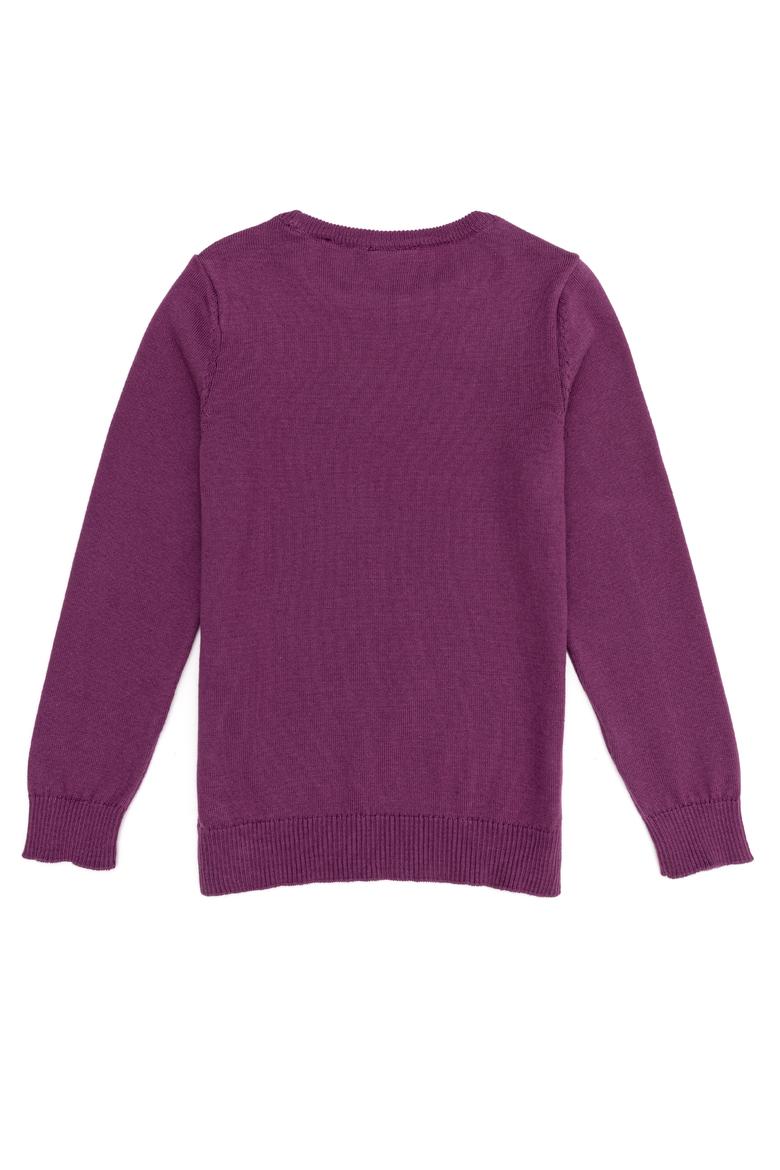 Kız Çocuk Menekşe Bisiklet Yaka Basic Kazak - 50252446017