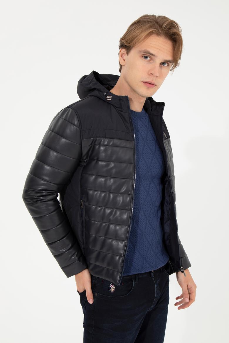 Erkek Lacivert Deri Ceket - 50259132016