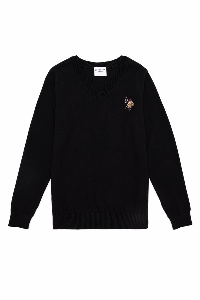 Erkek Çocuk Siyah Bisiklet Yaka Triko Kazak