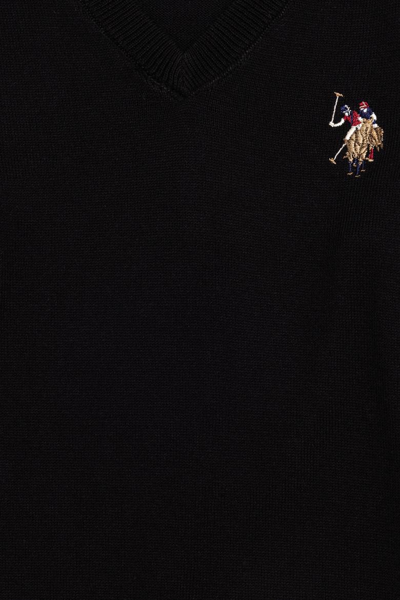 Erkek Çocuk Siyah Bisiklet Yaka Triko Kazak - 50255777022