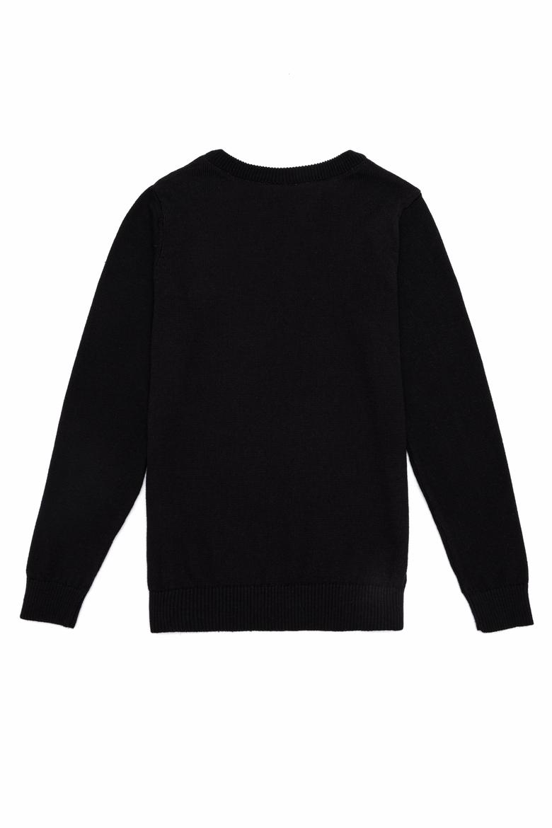 Erkek Çocuk Siyah Bisiklet Yaka Triko Kazak - 50255777022