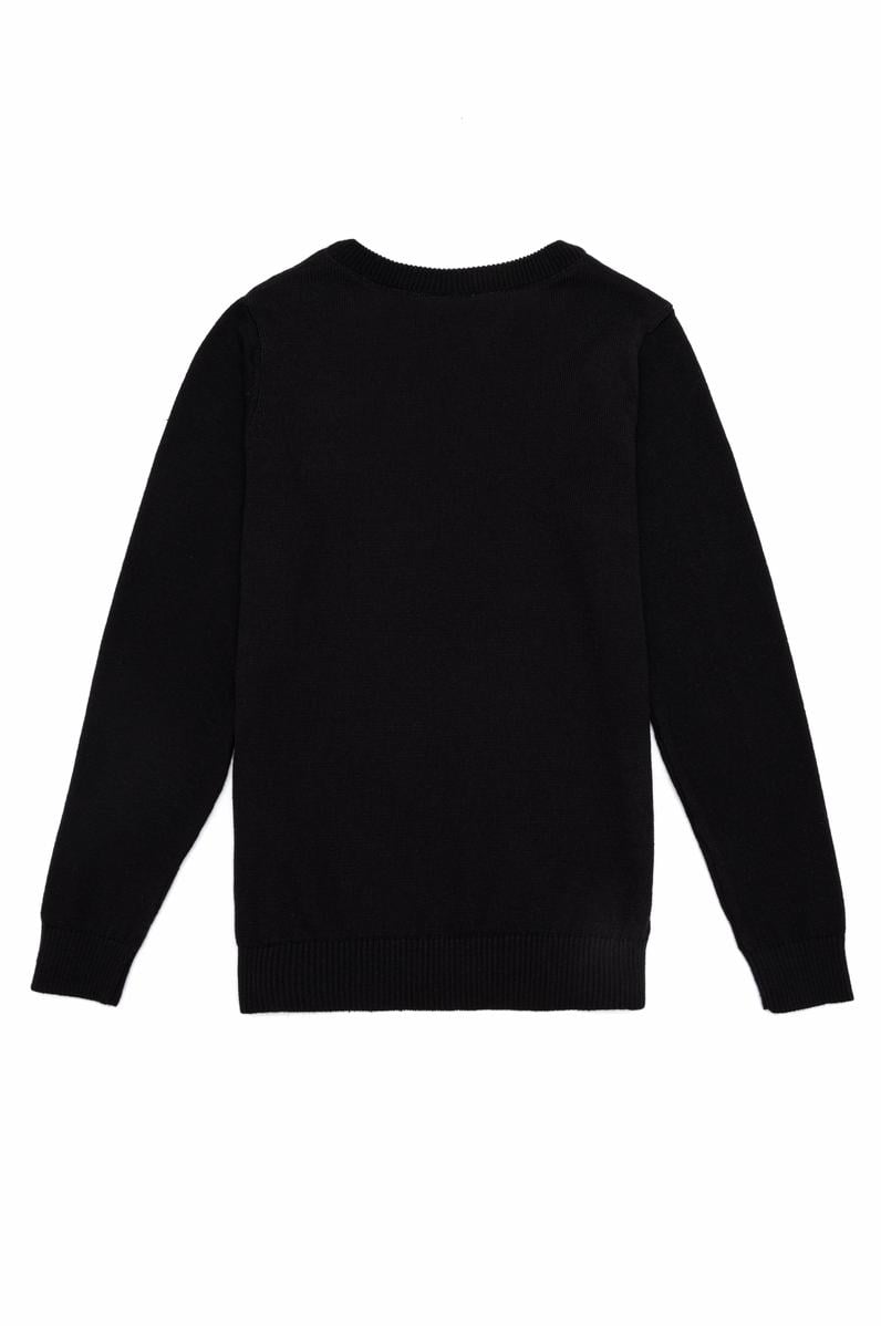 Erkek Çocuk Siyah Bisiklet Yaka Triko Kazak