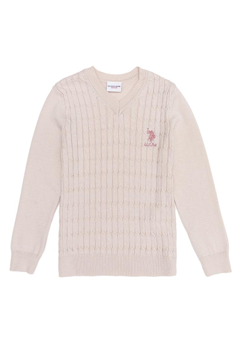 Kız Çocuk Krem Basic Kazak