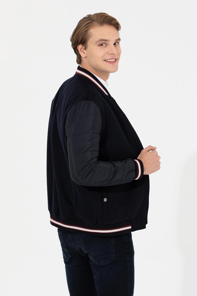 Erkek Lacivert Kaşe Kaban - 50254561003