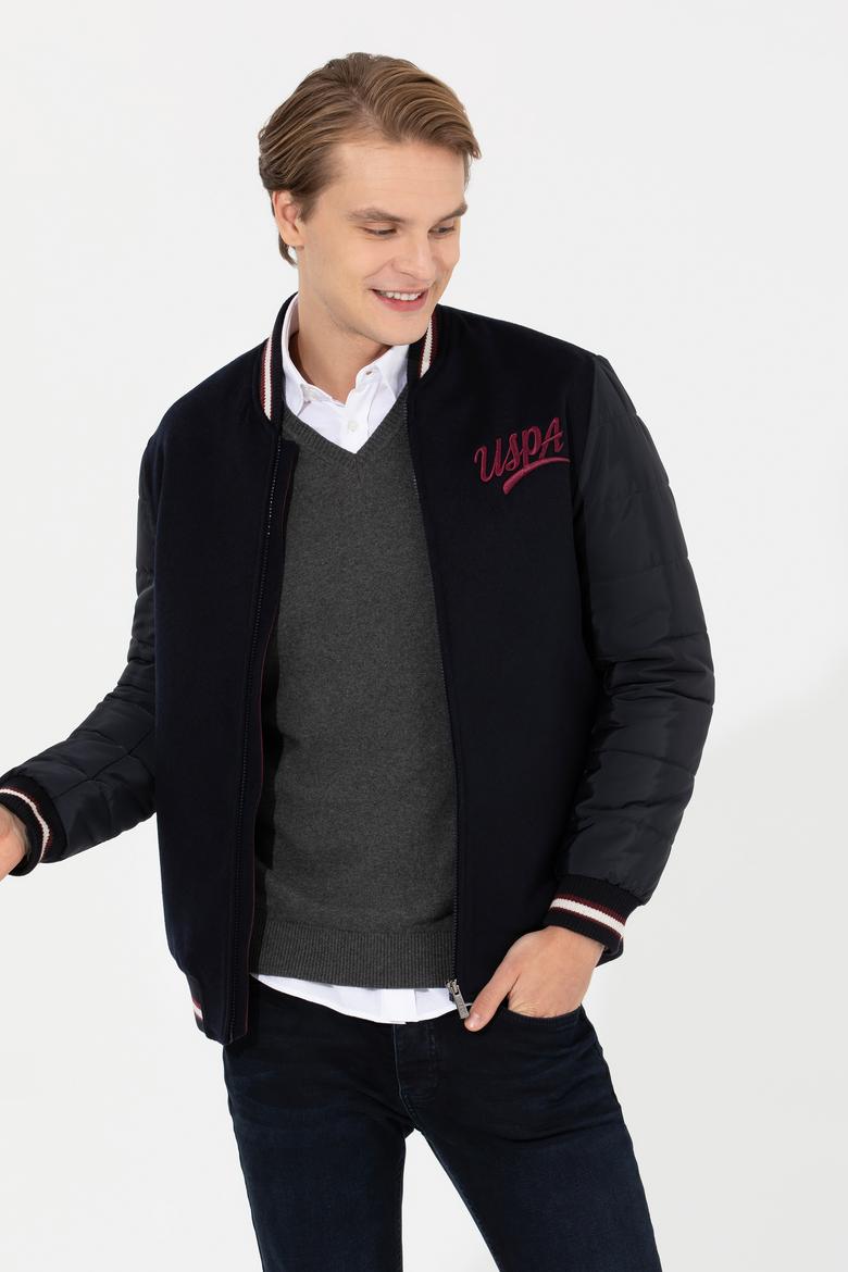 Erkek Lacivert Kaşe Kaban - 50254561003