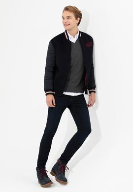 Erkek Lacivert Kaşe Kaban - 50254561003