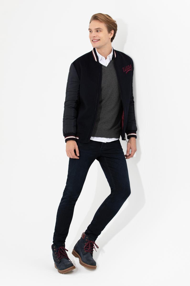 Erkek Lacivert Kaşe Kaban