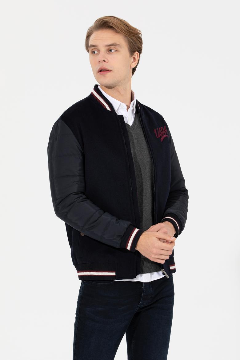 Erkek Lacivert Kaşe Kaban - 50254561003