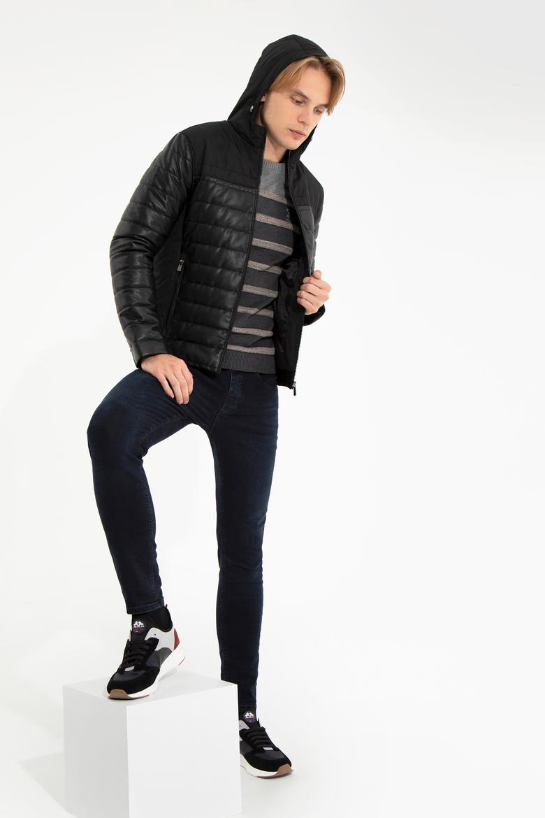 Erkek Siyah Deri Ceket - 50259132006