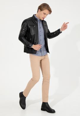 Erkek Siyah Deri Ceket - 50255932004