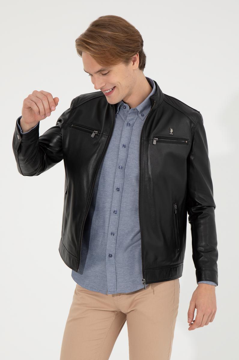 Erkek Siyah Deri Ceket