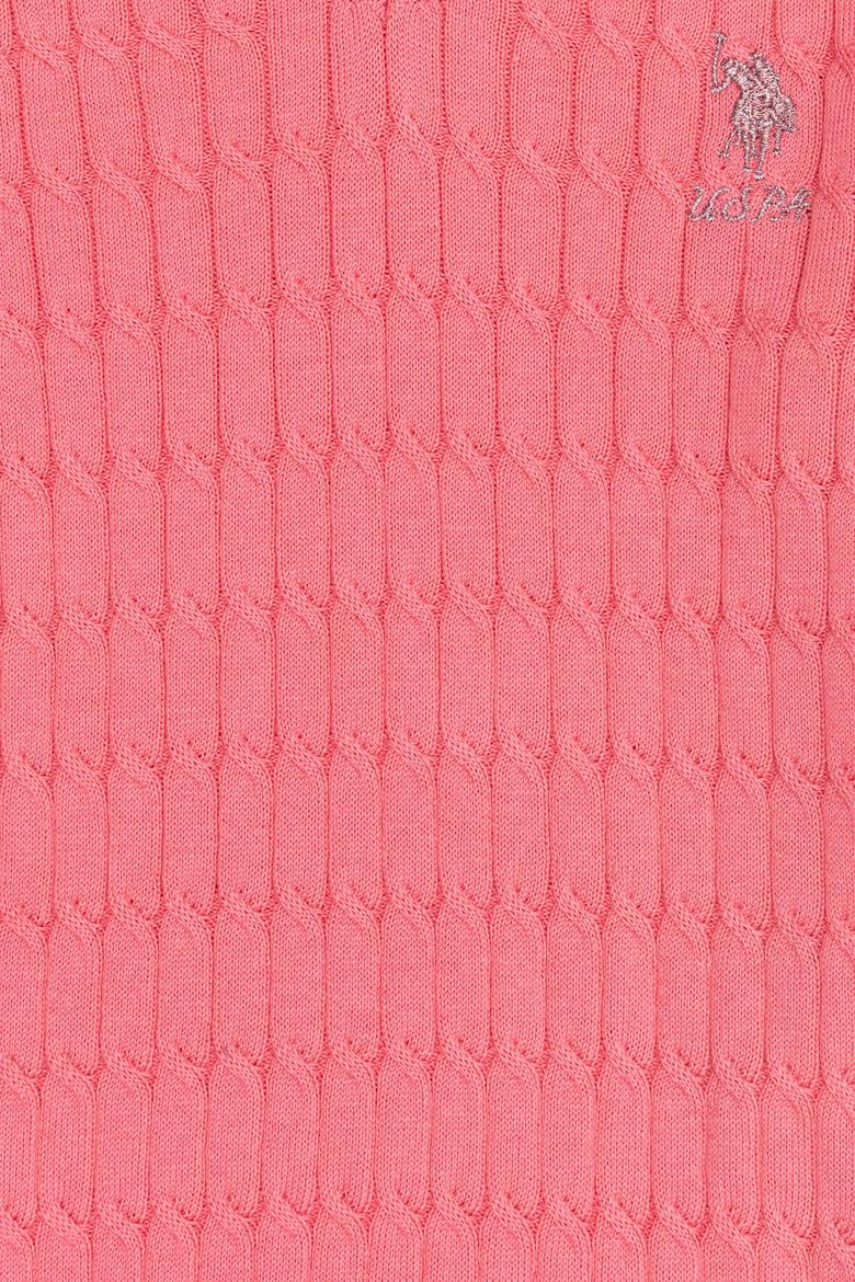 Kız Çocuk Açık Pembe Bisiklet Yaka Basic Kazak - 50255649075