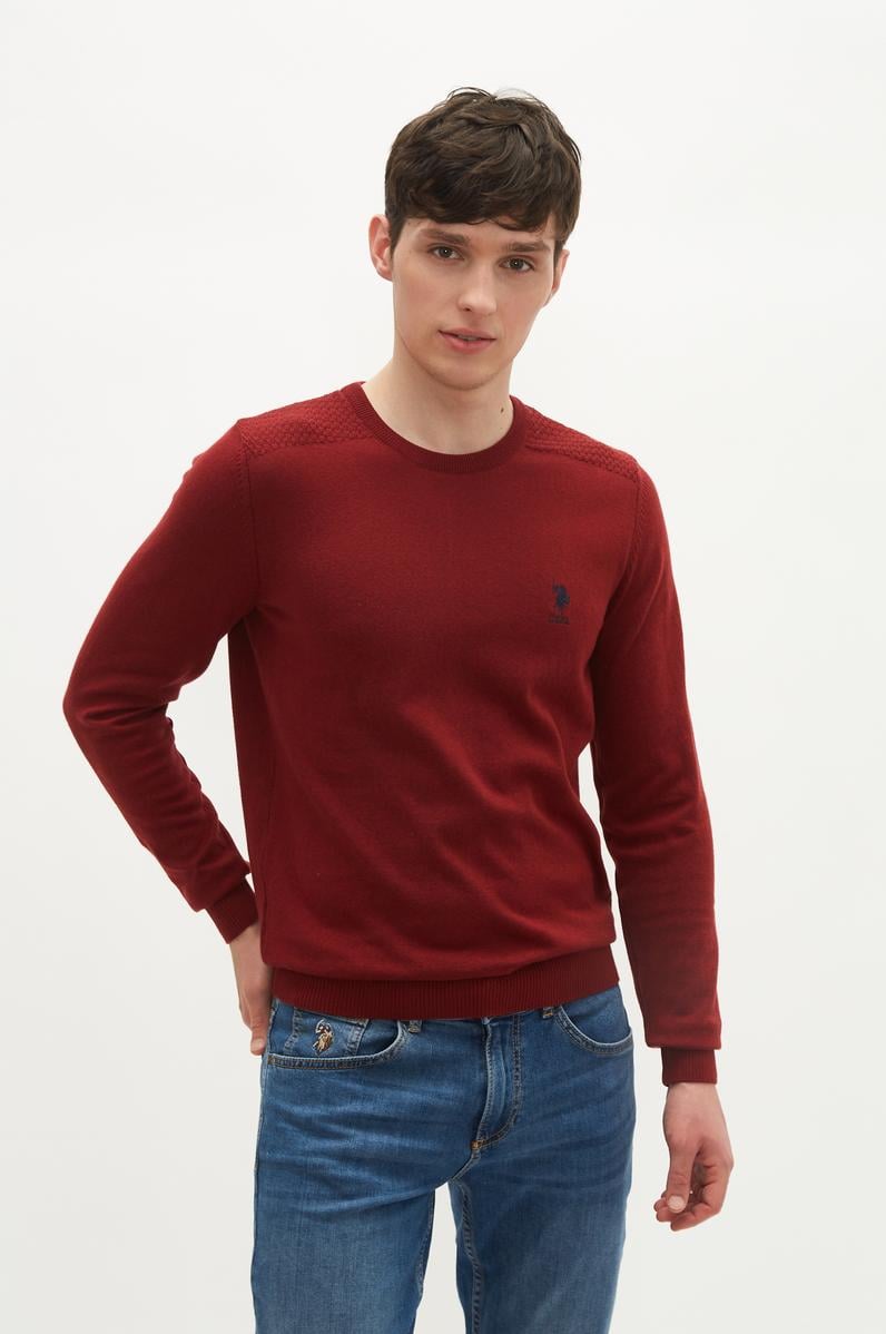 Erkek Bordo Basic Kazak