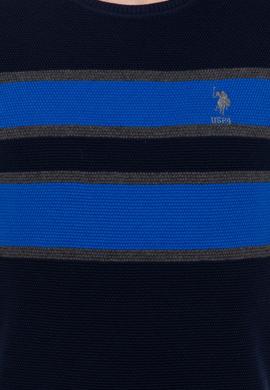 Erkek Lacivert Bisiklet Yaka Triko Kazak - 50237020013