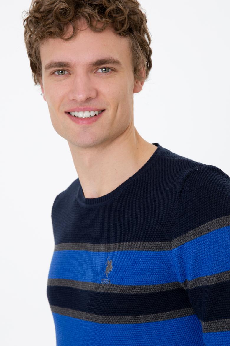 Erkek Lacivert Bisiklet Yaka Triko Kazak - 50237020013