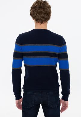 Erkek Lacivert Bisiklet Yaka Triko Kazak - 50237020013