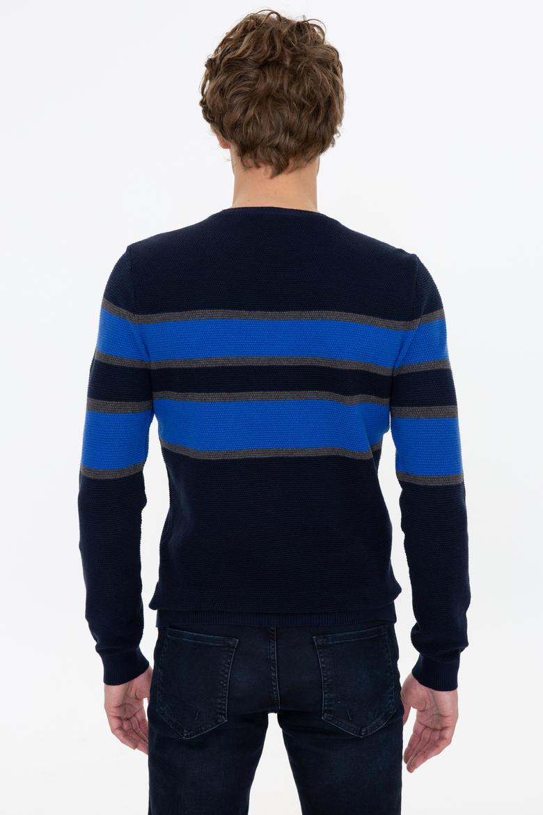 Erkek Lacivert Bisiklet Yaka Triko Kazak - 50237020013