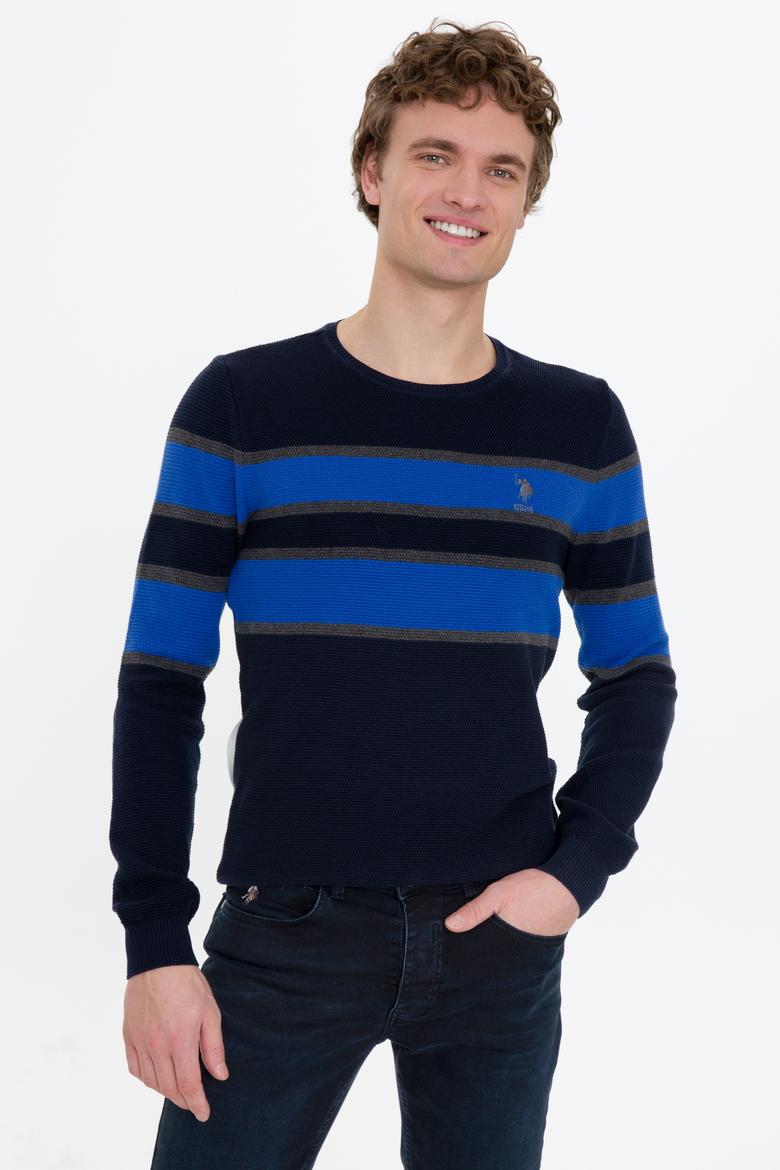 Erkek Lacivert Bisiklet Yaka Triko Kazak