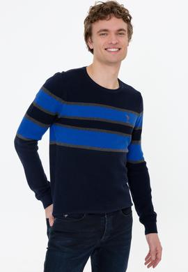 Erkek Lacivert Bisiklet Yaka Triko Kazak - 50237020013