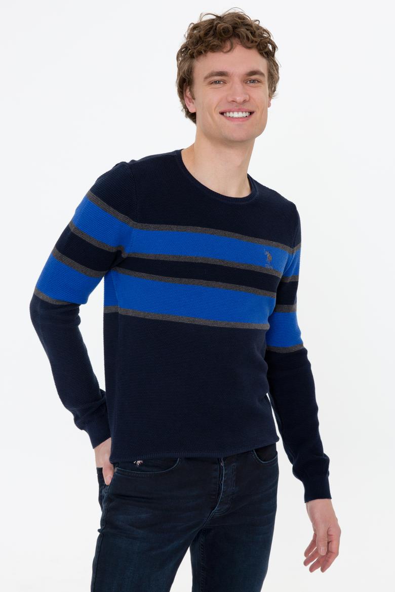 Erkek Lacivert Bisiklet Yaka Triko Kazak - 50237020013