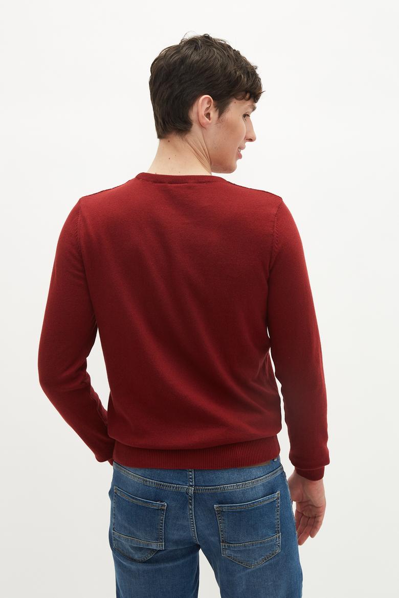 Erkek Bordo Basic Kazak - 50236971032