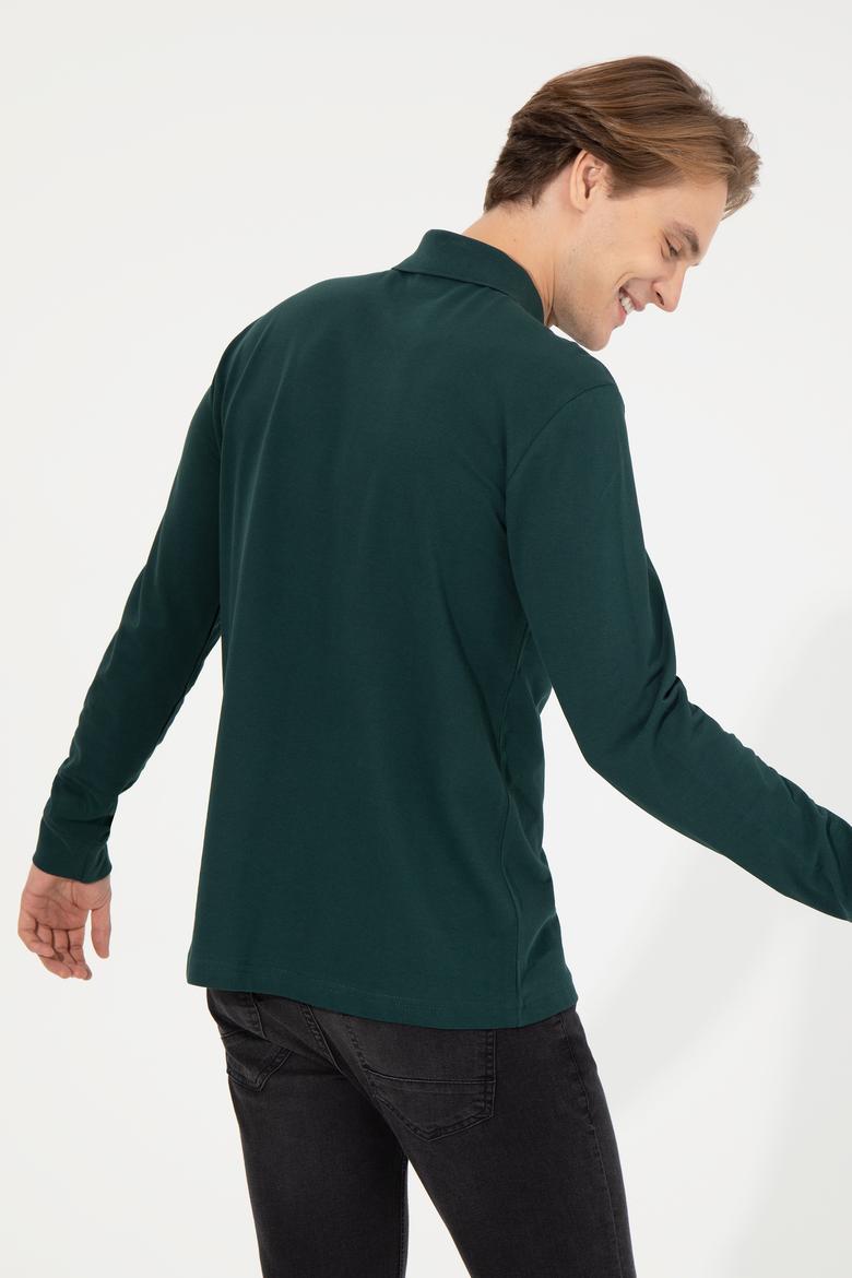 Erkek Koyu Yeşil Basic Sweatshirt - 50253121165