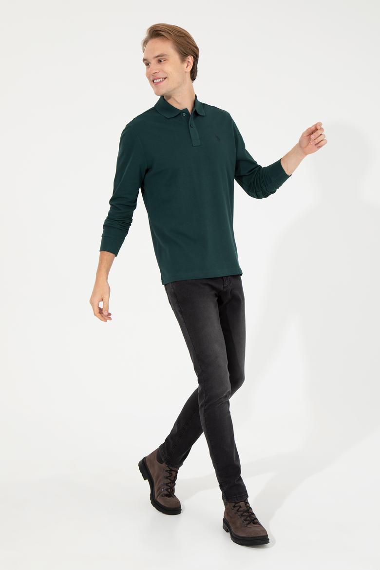 Erkek Koyu Yeşil Basic Sweatshirt - 50253121165