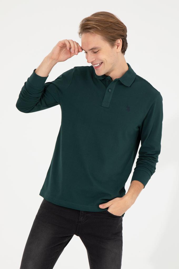 Erkek Koyu Yeşil Basic Sweatshirt