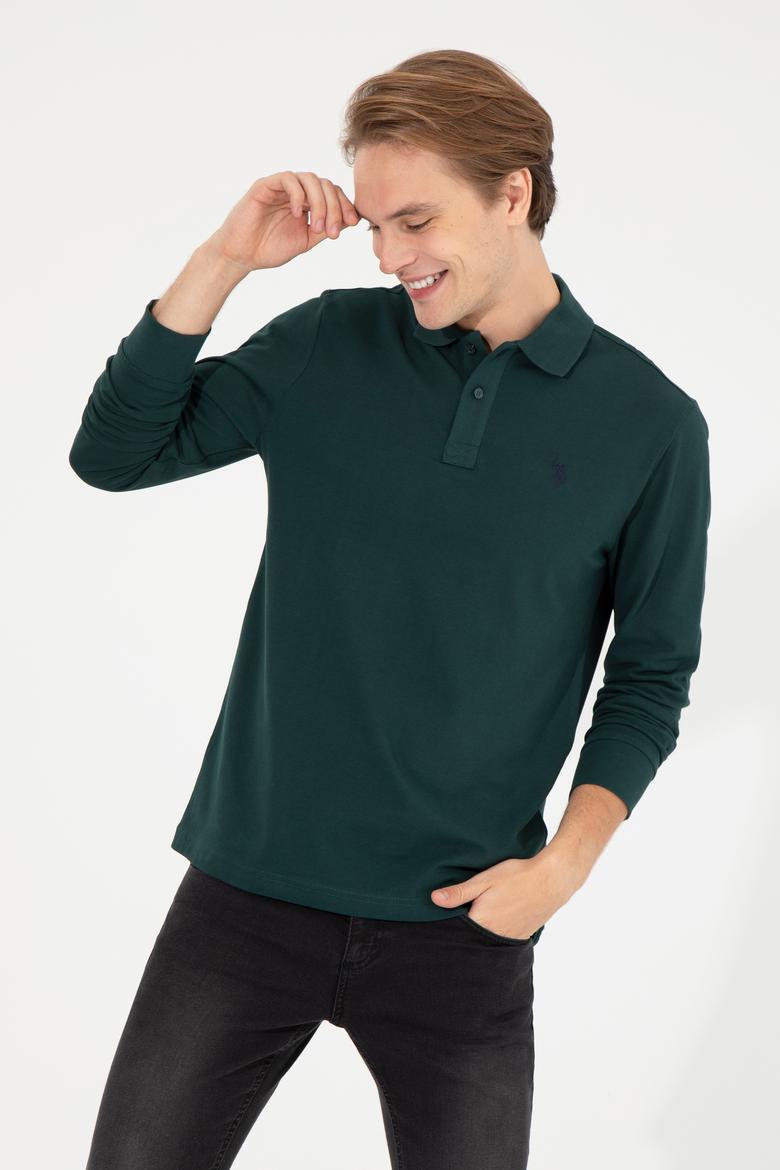 Erkek Koyu Yeşil Basic Sweatshirt