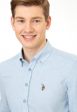 Erkek Açık Mavi Uzun Kollu Basic Gömlek - 50256166014