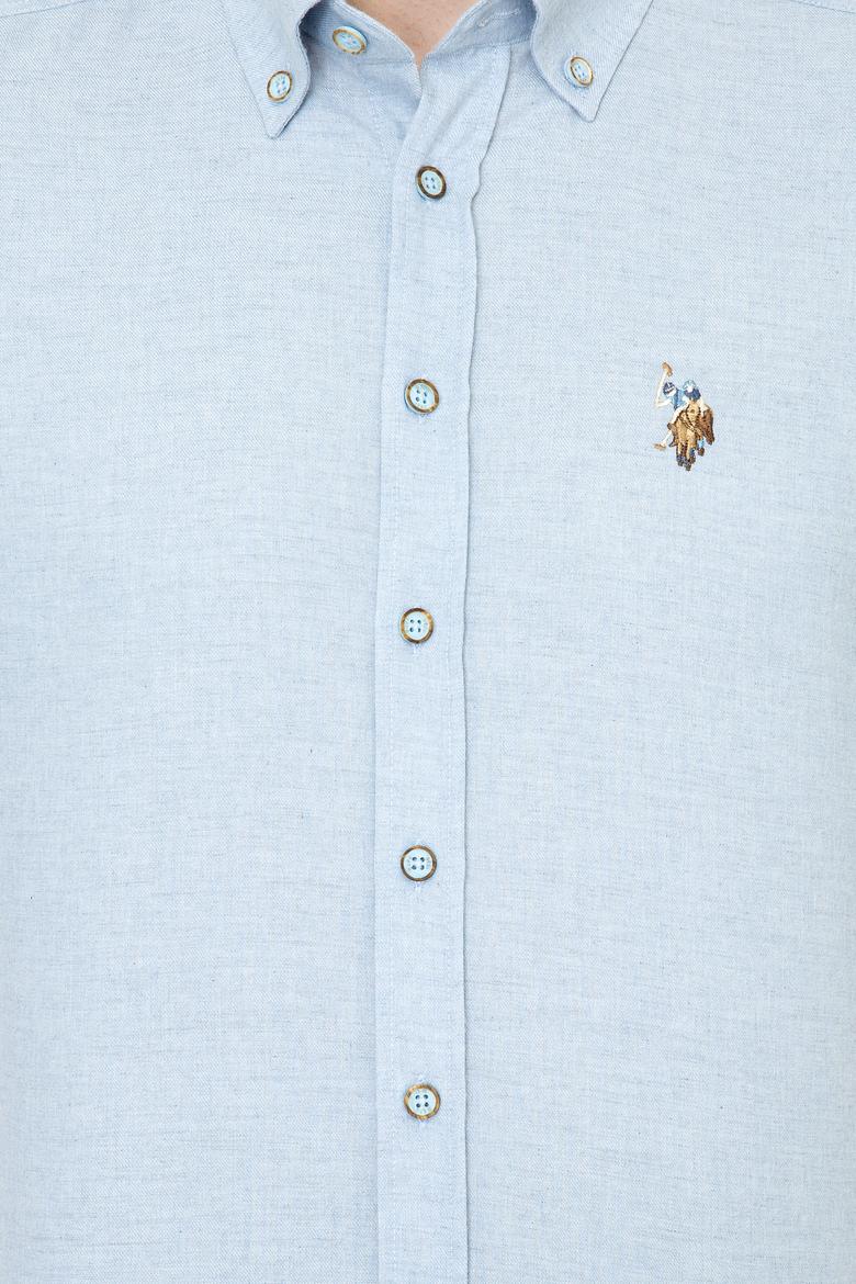 Erkek Açık Mavi Uzun Kollu Basic Gömlek - 50256166014