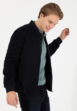 Erkek Lacivert Kaşe Kaban - 50260895005