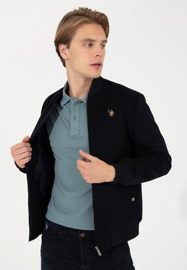 Erkek Lacivert Kaşe Kaban - 50260895005