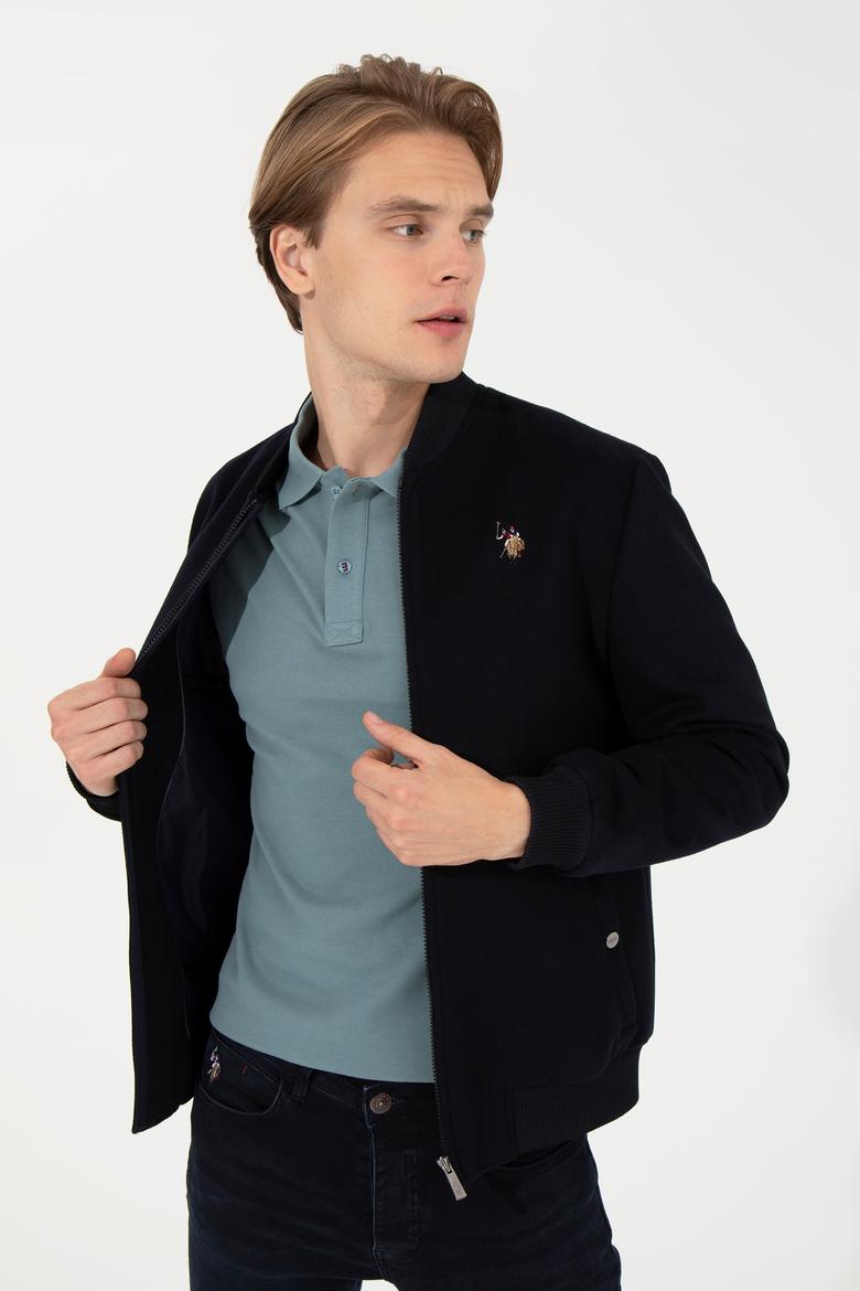 Erkek Lacivert Kaşe Kaban