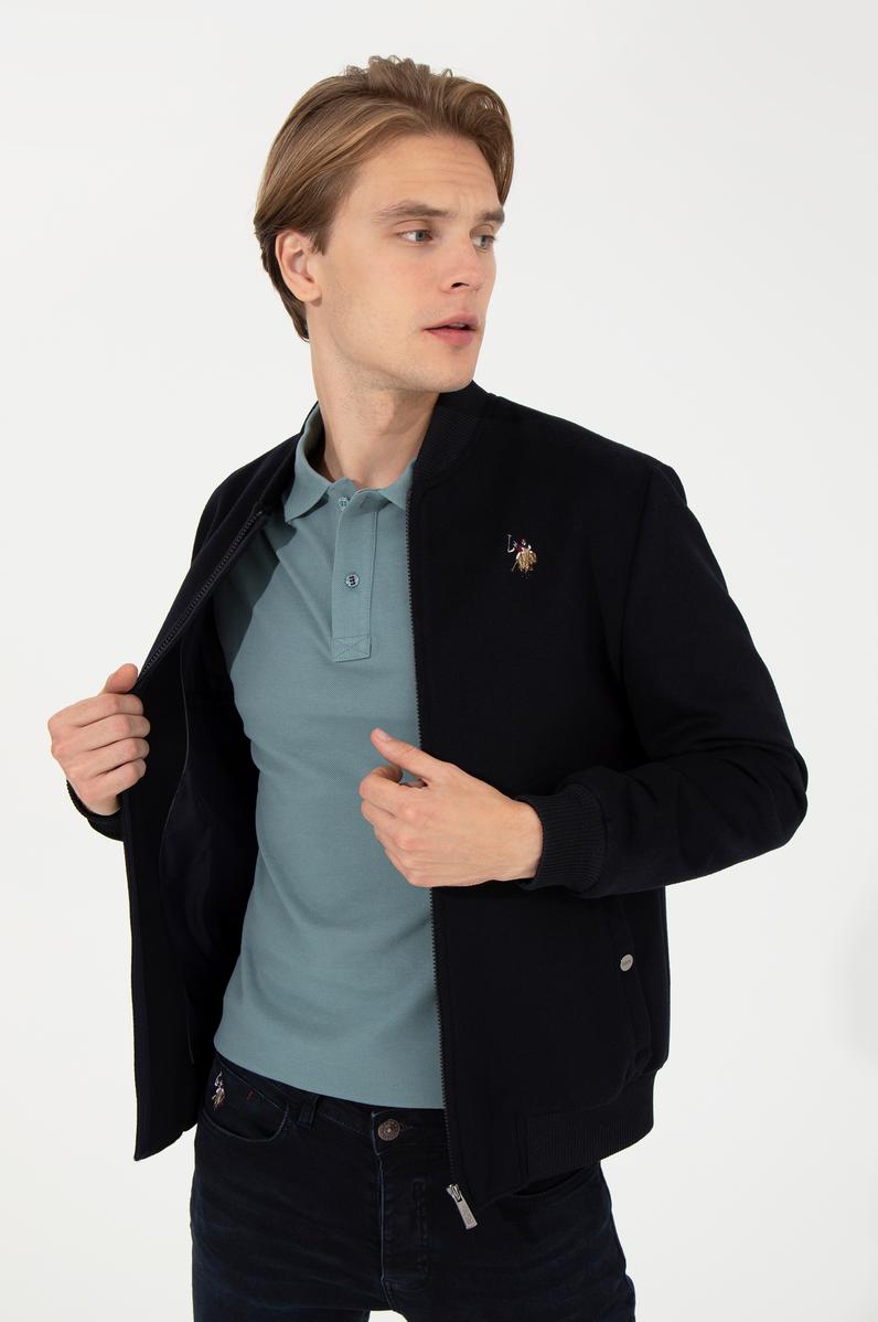 Erkek Lacivert Kaşe Kaban