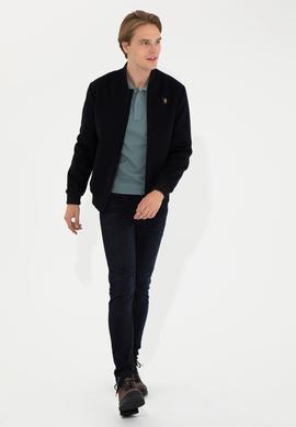 Erkek Lacivert Kaşe Kaban - 50260895005