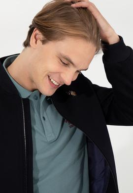 Erkek Lacivert Kaşe Kaban - 50260895005