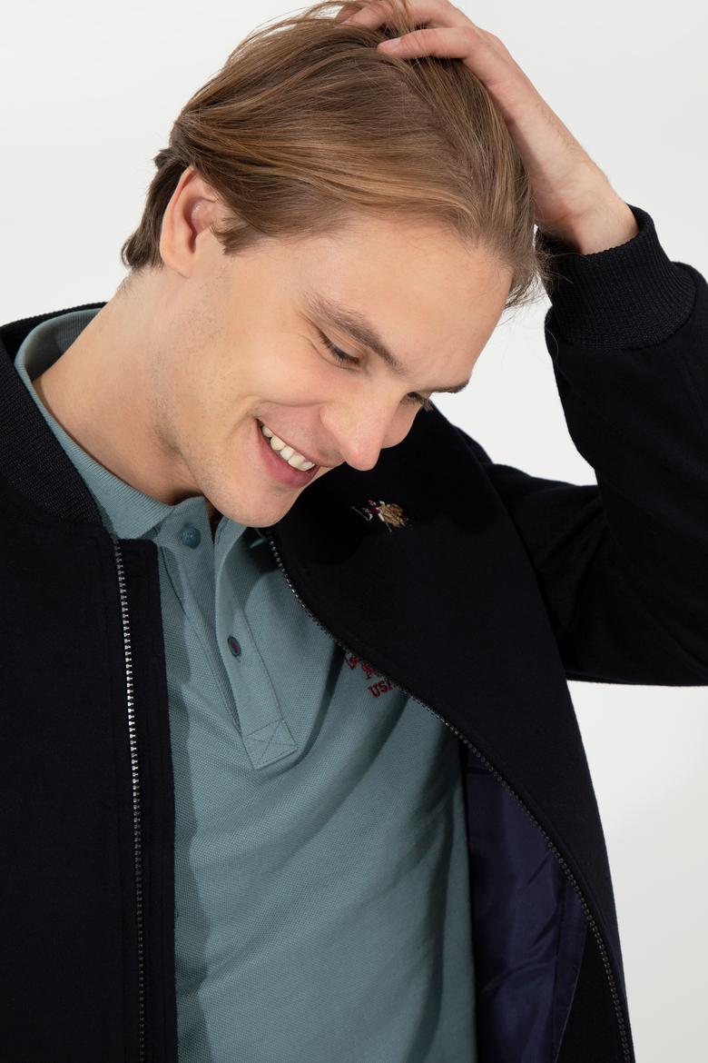 Erkek Lacivert Kaşe Kaban - 50260895005