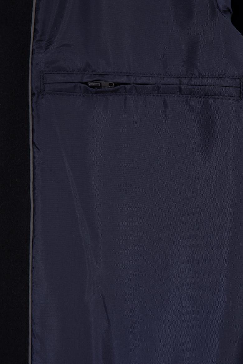 Erkek Lacivert Kaşe Kaban - 50260895005