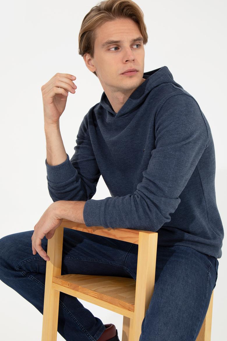 Erkek Koyu İndigo Sweatshirt