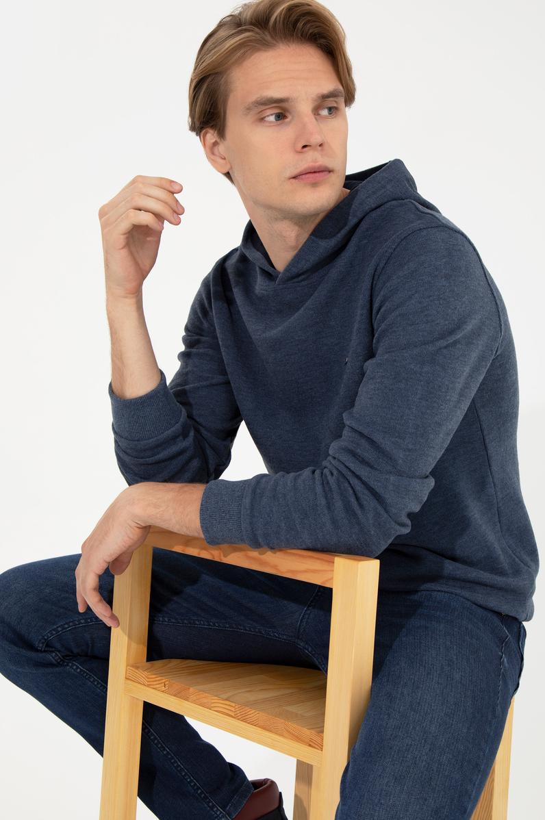 Erkek Koyu İndigo Sweatshirt