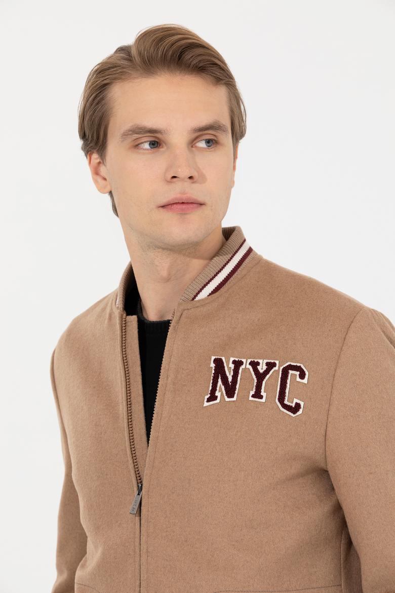 Erkek Camel Kaşe Kaban - 50253287035