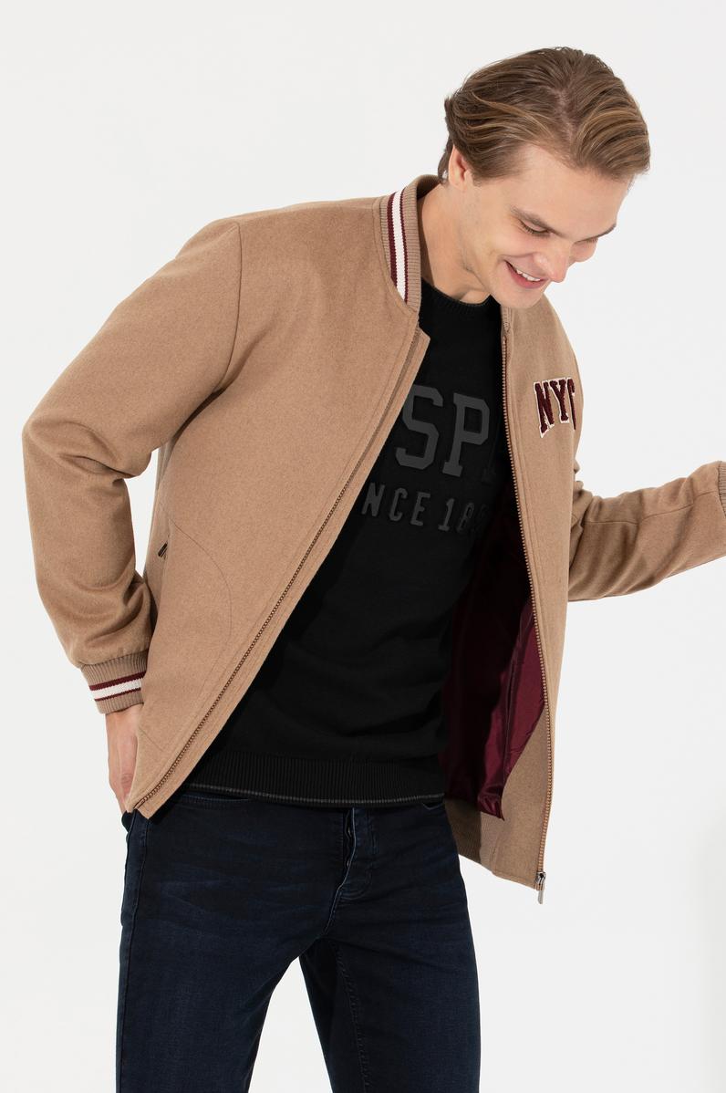 Erkek Camel Kaşe Kaban