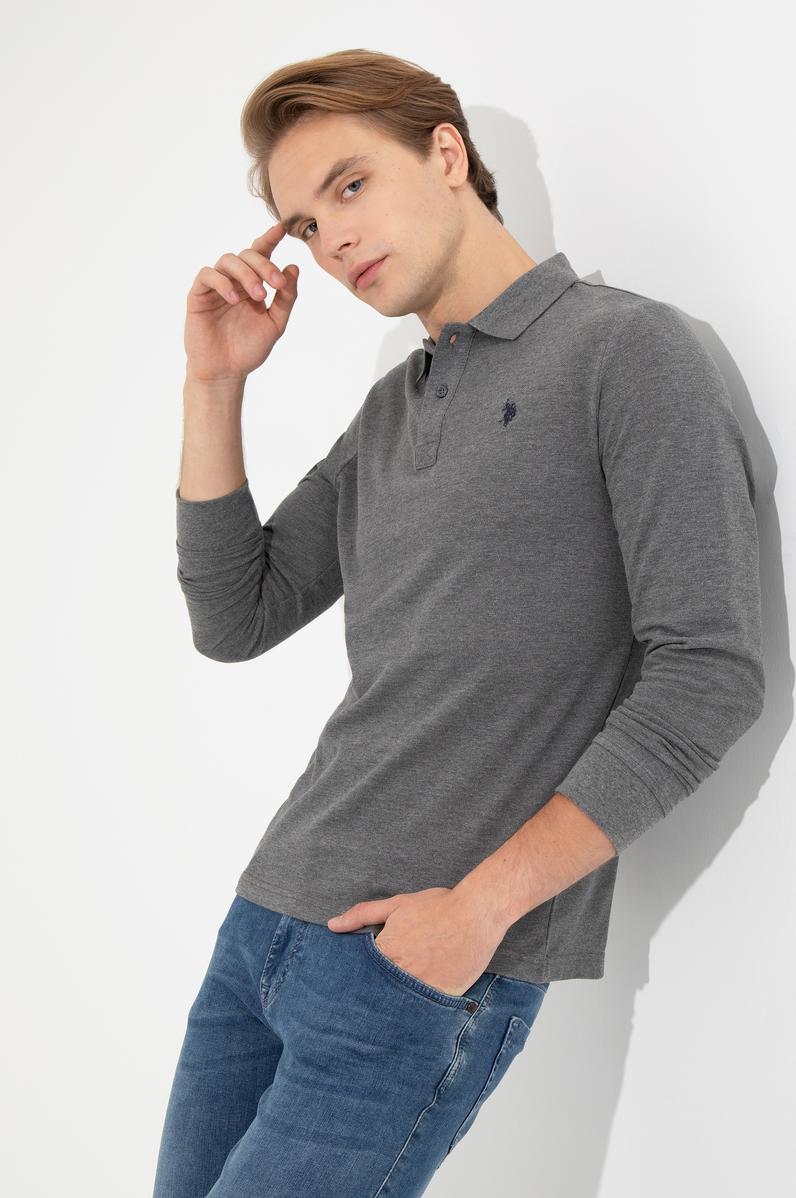 Erkek Antrasit Melanj Basic Sweatshirt