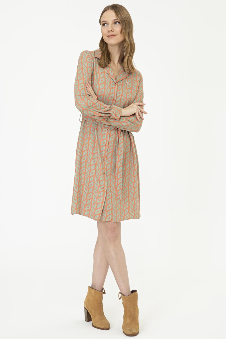 Kadın Kiremit Dokuma Elbise - 50237095002