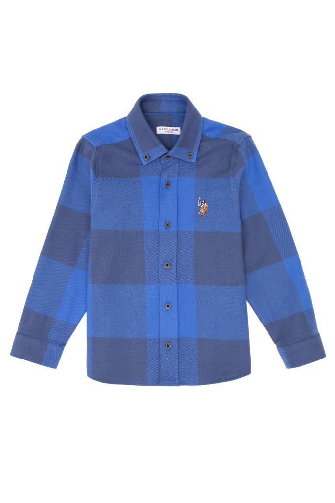 Erkek Çocuk Saks Uzun Kollu Gömlek