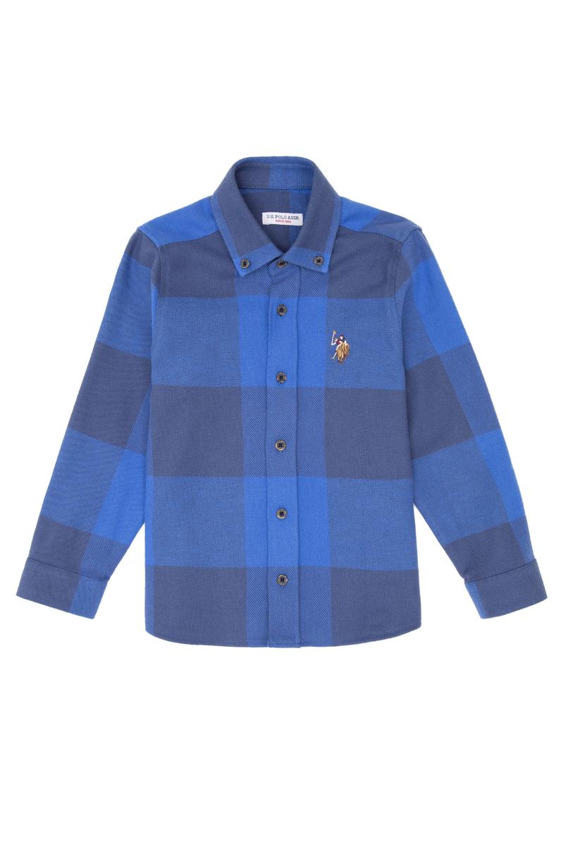 Erkek Çocuk Saks Uzun Kollu Gömlek